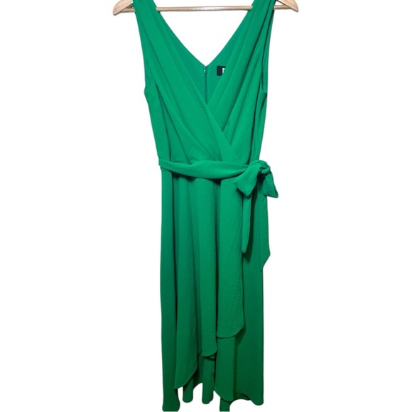 DKNY Women's Sleeveless Surplice Tie Fit & Flare Midi Dress Size 8 Apple Green - Picture 5 of 12
